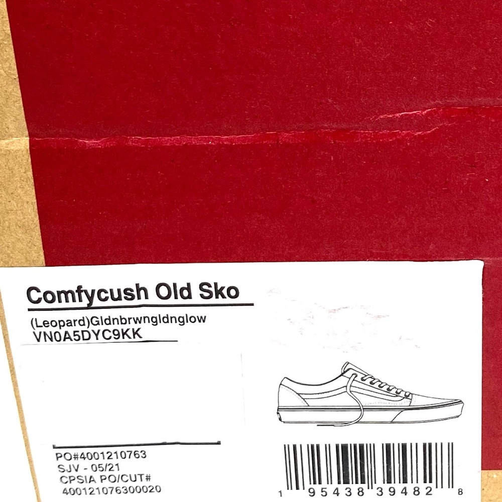 💖MEGA SALE💖VANS Comfycush Old Skool Leopard Yellow Black Womens VN0A5DYC9KK - Picture 10 of 11